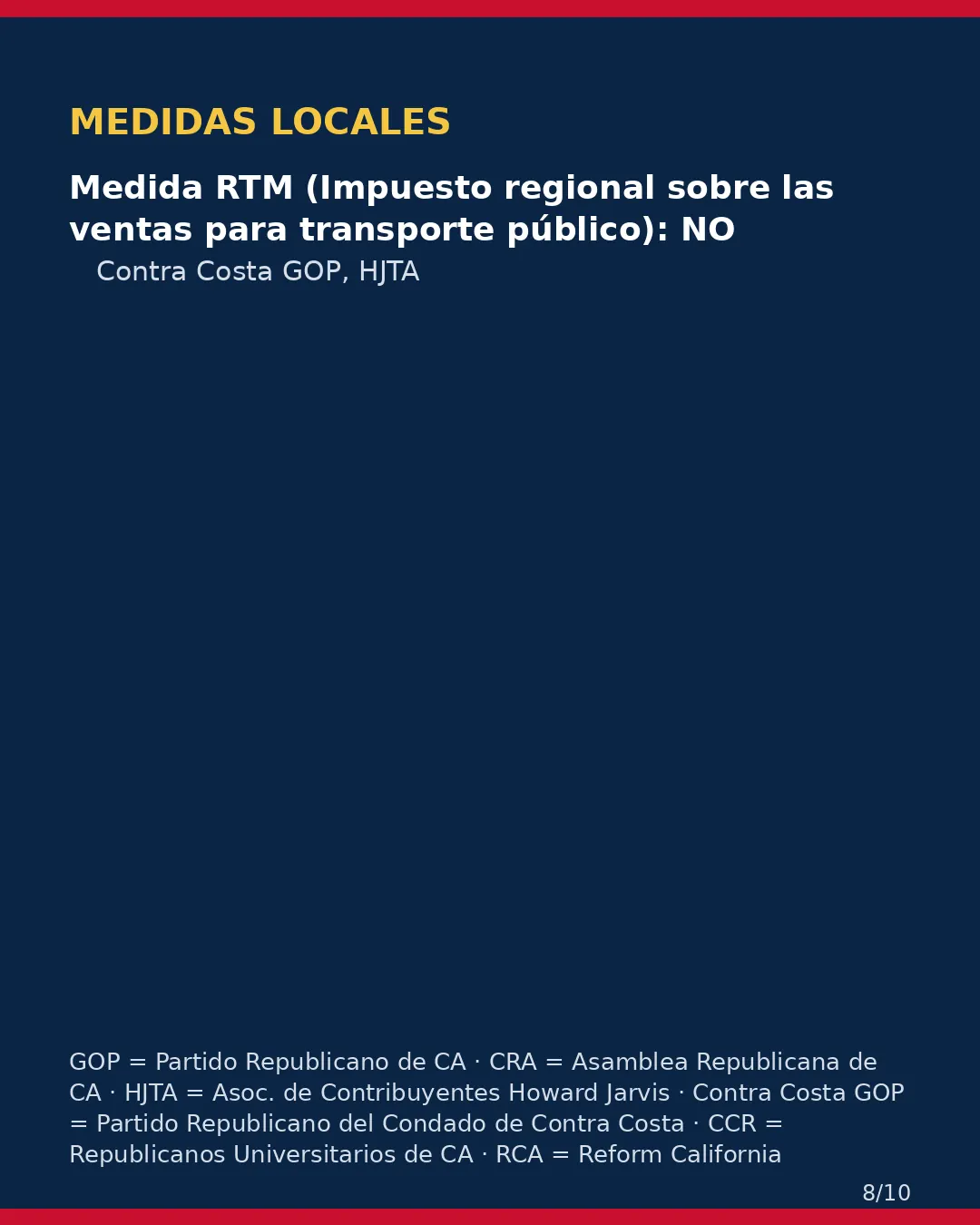 Condado de Contra Costa, 3 de noviembre de 2026: la postura de los grupos conservadores sobre su boleta. (8/10)