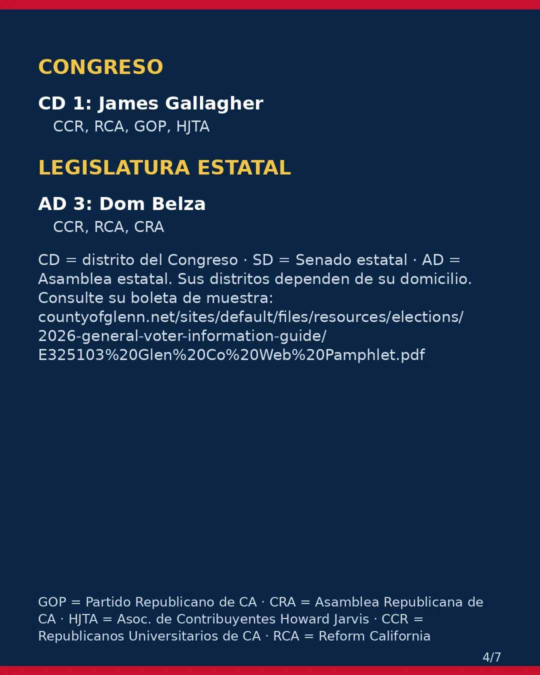 Condado de Glenn, 3 de noviembre de 2026: la postura de los grupos conservadores sobre su boleta. (4/7)