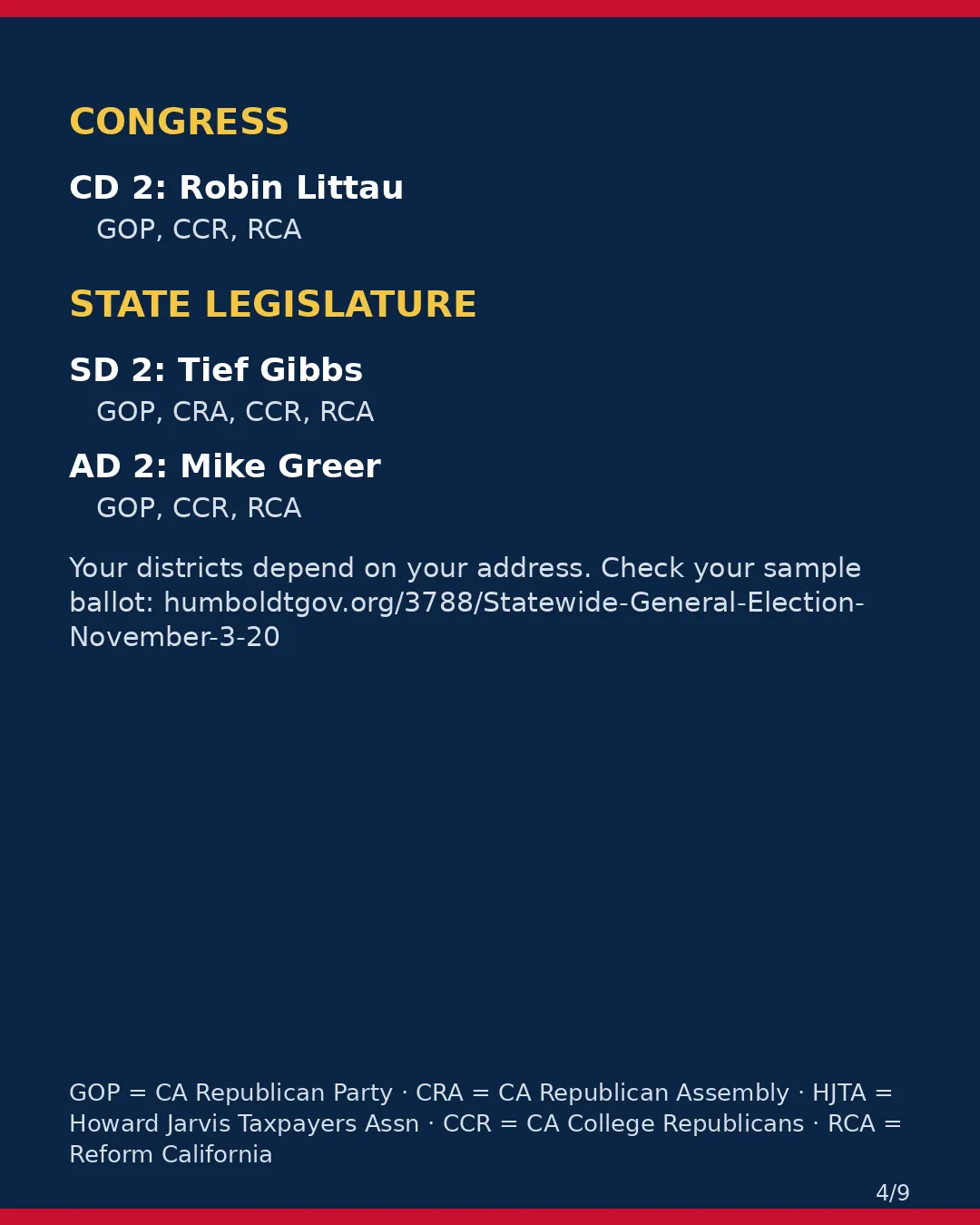 Humboldt County, Nov 3, 2026: where conservative groups stand on your ballot. (4/9)