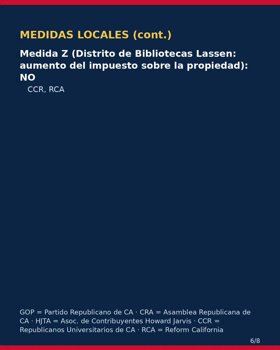 Condado de Lassen, 3 de noviembre de 2026: la postura de los grupos conservadores sobre su boleta. (6/8)