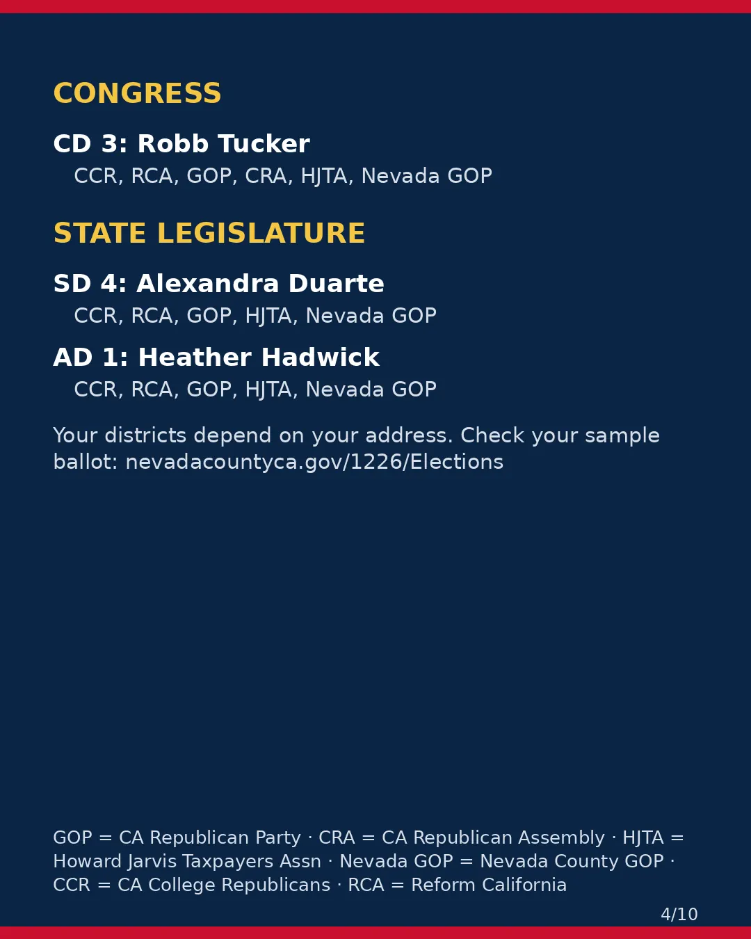 Nevada County, Nov 3, 2026: where conservative groups stand on your ballot. (4/10)